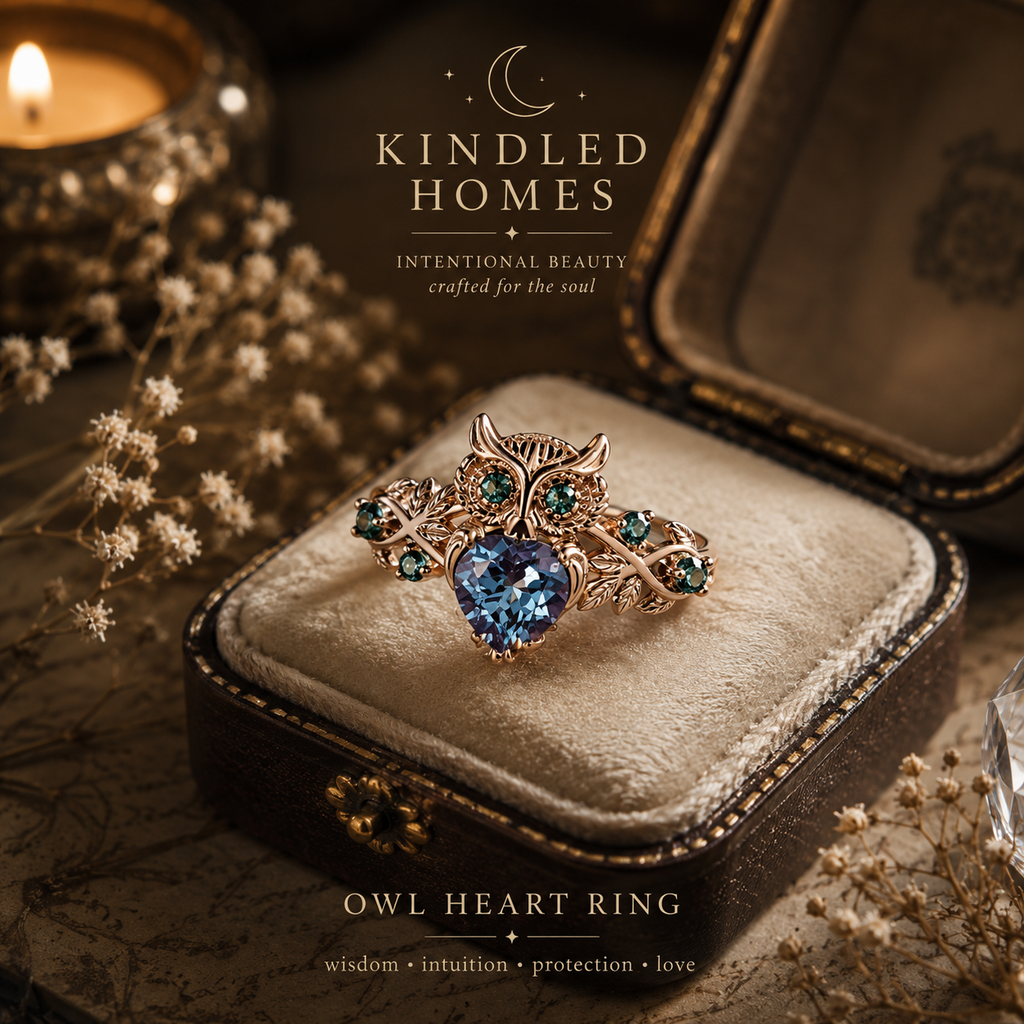 Owl Heart Ring – Wisdom & Intuition Statement Ring