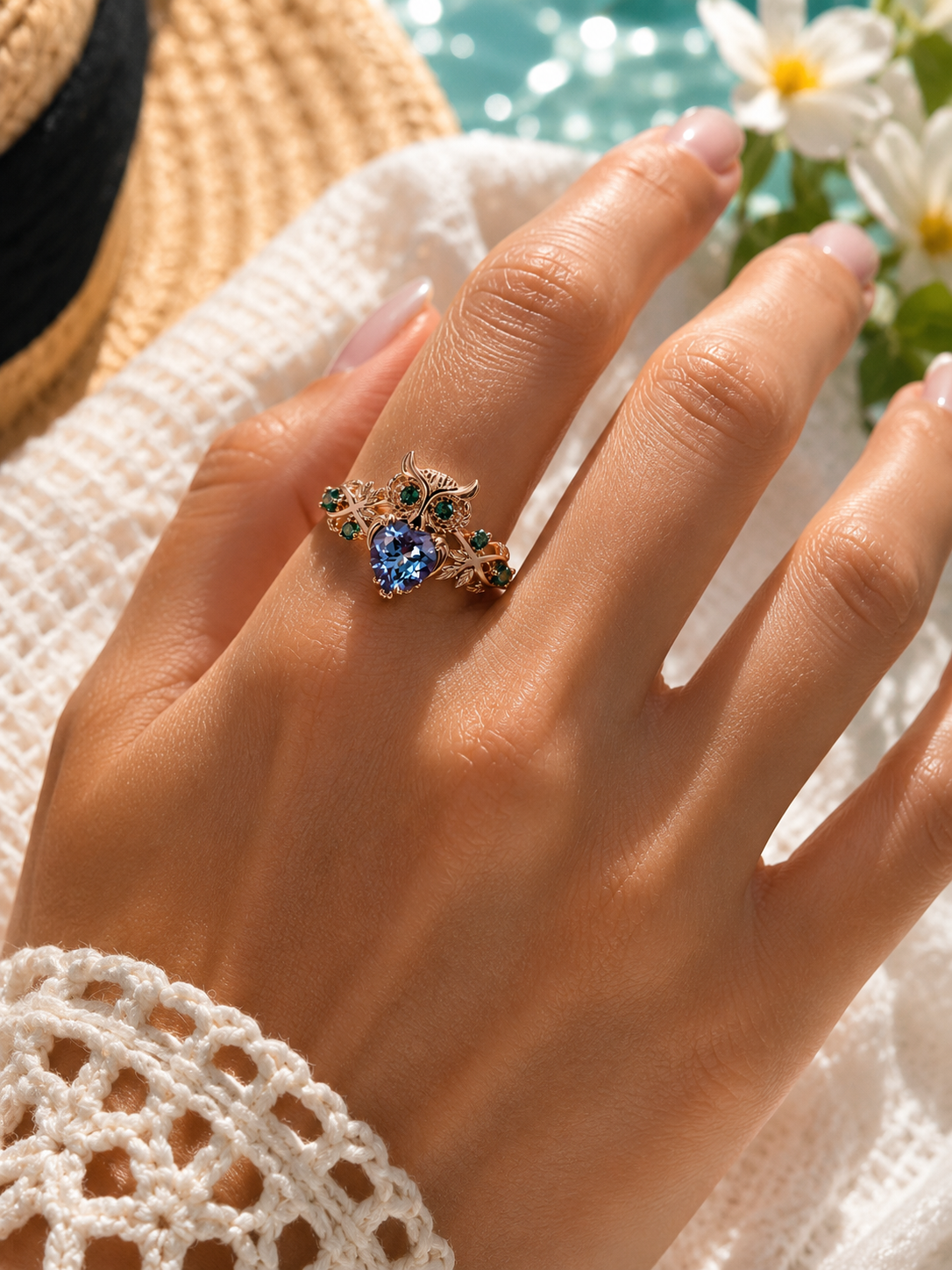 Owl Heart Ring – Wisdom & Intuition Statement Ring
