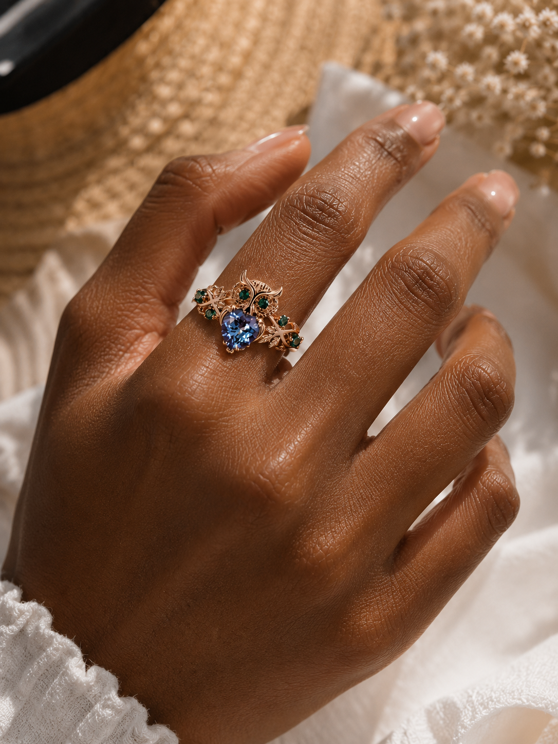 Owl Heart Ring – Wisdom & Intuition Statement Ring